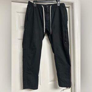 George Men's Black Cargo Pants with Drawstring